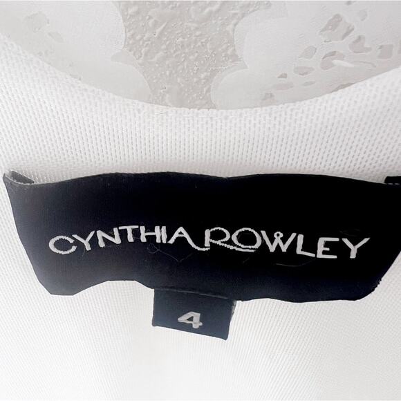Cynthia Rowley Elle Embellished Heart Dress Size 4 White 3D - Picture 5 of 9